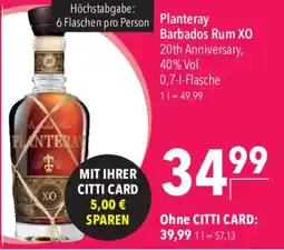 CITTI Markt Planteray Barbados Rum XO Angebot