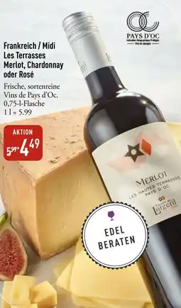 Galeria Markthalle Frankreich / Midi Les Terrasses Merlot, Chardonnay oder Rosé Angebot