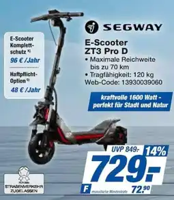 Expert SEGWAY E-Scooter ZT3 Pro D Angebot