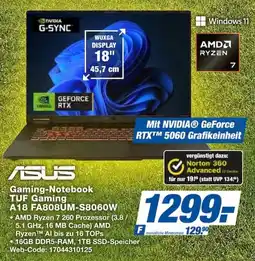 Expert ASUS Gaming-Notebook TUF Gaming A18 FA808UM-S8060W Angebot