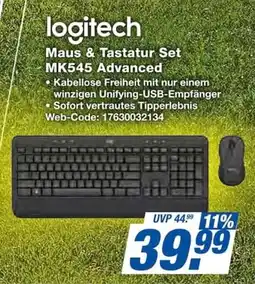 Expert logitech Maus & Tastatur Set MK545 Advanced Angebot