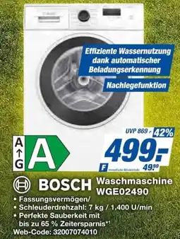Expert BOSCH Waschmaschine WGE02490 Angebot