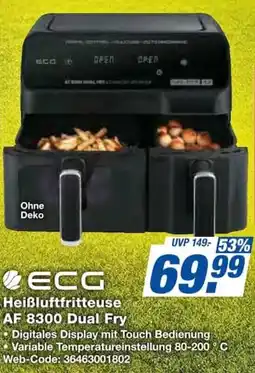Expert ECG Heißluftfritteuse AF 8300 Dual Fry Angebot