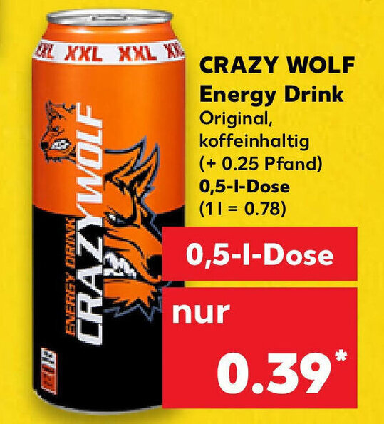 Crazy Wolf Energy Drink 0.5lDose Angebot bei Kaufland