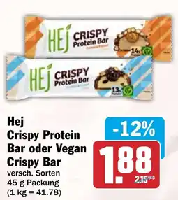 HIT Hej Crispy Protein Bar oder Vegan Crispy Bar Angebot