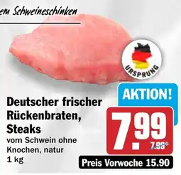 HIT Deutscher frischer Rückenbraten, Steaks Angebot
