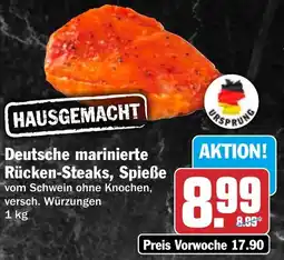 HIT Deutsche marinierte Rücken-Steaks, Spieße Angebot