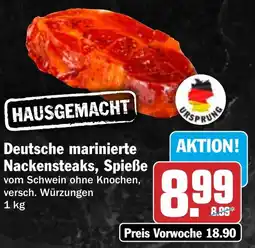 HIT Deutsche marinierte Nackensteaks, Spieße Angebot