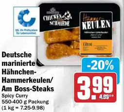 HIT Deutsche marinierte Hähnchen Hammerkeulen/ Am Boss-Steaks Angebot