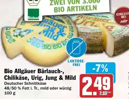 HIT Bio Allgäuer Bärlauch-, Chilikäse, Urig, Jung & Mild Angebot