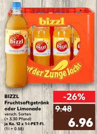 Kaufland Bizzl Fruchtsaftgetränk oder Limonade je Ka. 12 x 1-l-PET-Fl. Angebot