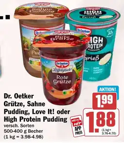 HIT Dr. Oetker Grütze, Sahne Pudding, Love It! oder High Protein Pudding Angebot