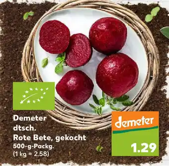 Kaufland Demeter Dtsch. Rote Bete, gekocht 500-g-Packg. Angebot