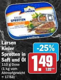 HIT Larsen Kieler Sprotten in Saft und Öl Angebot
