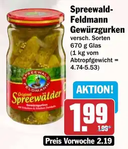 HIT Spreewald Feldmann Gewürzgurken Angebot