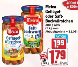 HIT Meica Geflügel oder Saft Bockwürstchen Angebot