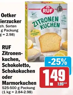 HIT RUF Zitronenkuchen, Schokoletto, Schokokuchen oder Marmorkuchen Angebot
