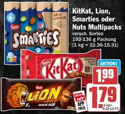 HIT KitKat, Lion, Smarties oder Nuts Multipacks Angebot