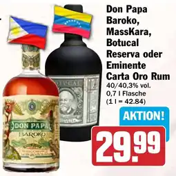 HIT Don Papa Baroko, MassKara, Botucal Reserva oder Eminente Carta Oro Rum Angebot
