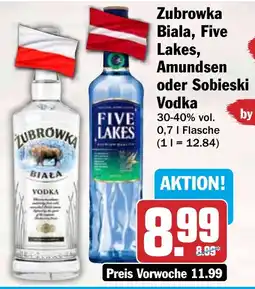 HIT Zubrowka Biala, Five Lakes, Amundsen oder Sobieski Vodka Angebot