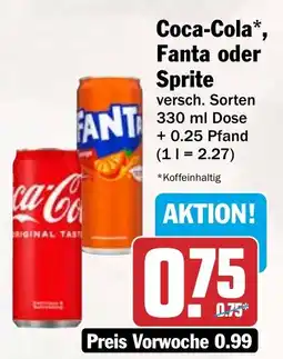 HIT Coca-Cola, Fanta oder Sprite Angebot