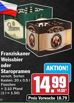HIT Franziskaner Weissbier oder Staropramen Angebot