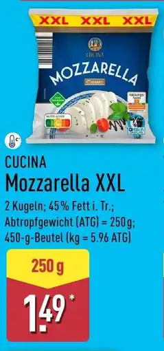 Aldi Nord CUCINA Mozzarella XXL Angebot