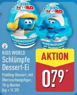 Aldi Nord KIDS WORLD Schlümpfe Dessert-Ei Angebot