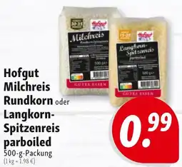 Nah & Frisch Hofgut Milchreis Rundkorn oder Langkorn Spitzenreis parboiled Angebot