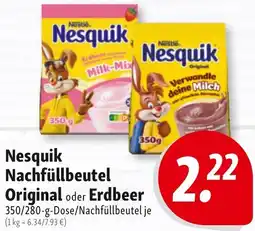 Nah & Frisch Nesquik Nachfüllbeutel Original oder Erdbeer Angebot