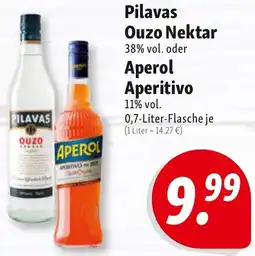 Nah & Frisch Pilavas Ouzo Nektar oder Aperol Aperitivo Angebot