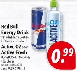 Nah & Frisch Red Bull Energy Drink, Active O2 oder Active Fresh Angebot