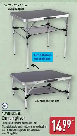 Aldi Nord ADVENTURIDGE Campingtisch Angebot