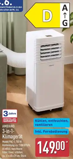 Aldi Nord AMBIANO 3-in-1 Klimagerät Angebot