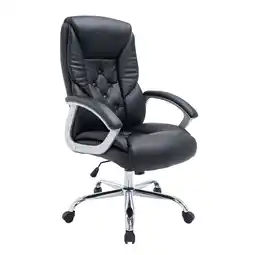Netto Marken-Discount TPFLiving Bürostuhl Rhodos Schwerlast in Kunstleder Schwarz Angebot