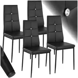 Netto Marken-Discount tectake Set Esszimmerstuhl, gepolstert mit Kunstlederbezug, schlanke Stahlbeine, 40 x 42 x 97 cm Angebot