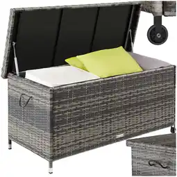 Netto Marken-Discount tectake Auflagenbox, 270 l, mit Rattangeflecht, komfortable Hubautomatik, 121 x 56 x 60 cm Angebot