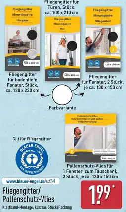 Aldi Nord Fliegengitter/ Pollenschutz-Vlies Angebot