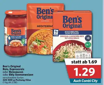 Combi Ben's Original Reis, Expressreis oder Reissaucen oder Ebly Sonnenweizen 220-500g Angebot