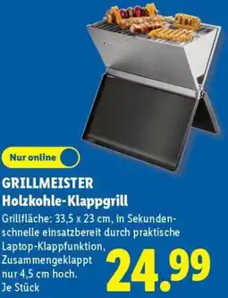 Lidl GRILLMEISTER Holzkohle-Klappgrill Angebot