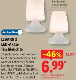 Lidl LIVARNO LED-Akku Tischleuchte Angebot