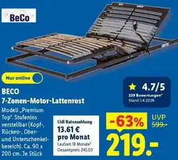 Lidl BECO 7-Zonen-Motor-Lattenrost Angebot