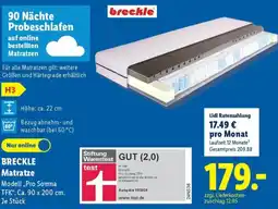 Lidl BRECKLE Matratze Angebot
