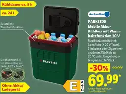 Lidl PARKSIDE Mobile Akku Kühlbox mit Warmhaltefunktion 20 V Angebot