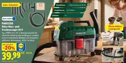 Lidl PARKSIDE Akku-Nass- und Trockensauger 20 V Angebot