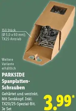 Lidl PARKSIDE Spanplatten Schrauben Angebot