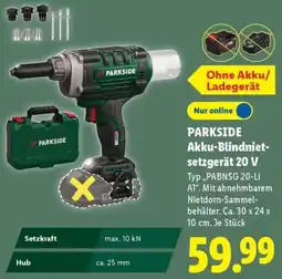 Lidl PARKSIDE Akku-Blindnietsetzgerät 20 V Angebot