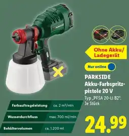 Lidl PARKSIDE Akku-Farbspritzpistole 20 V Angebot