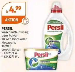 Müller PERSIL Waschmittel flüssig oder Pulver 20 WL, Discs oder Megaperls 16 WL Angebot