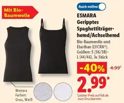 Lidl ESMARA Geripptes Spaghettiträgerhemd/Achselhemd Angebot
